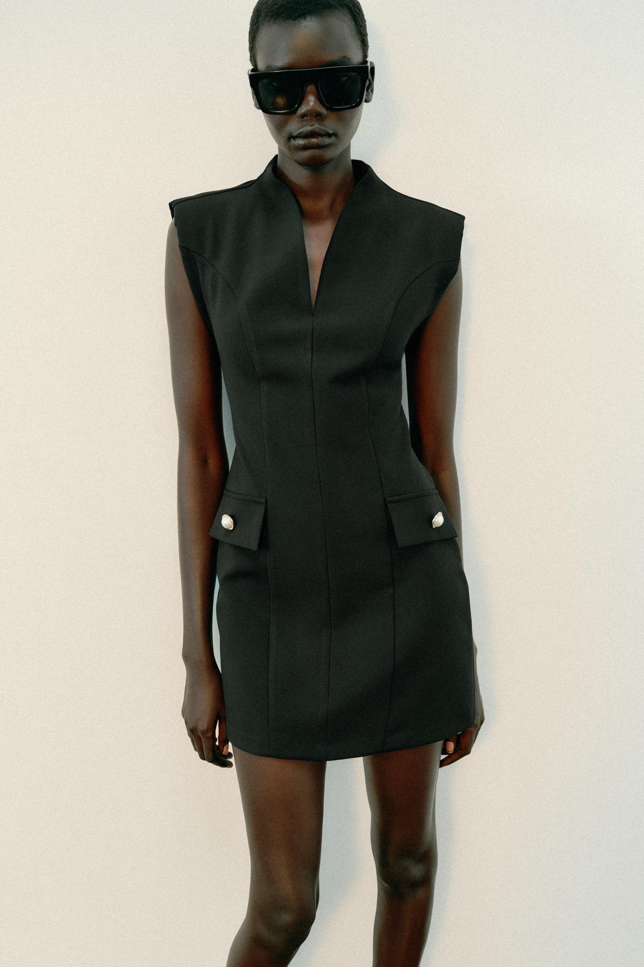 SHOULDER PAD MINI DRESS